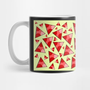 Floating triangles in red Mug